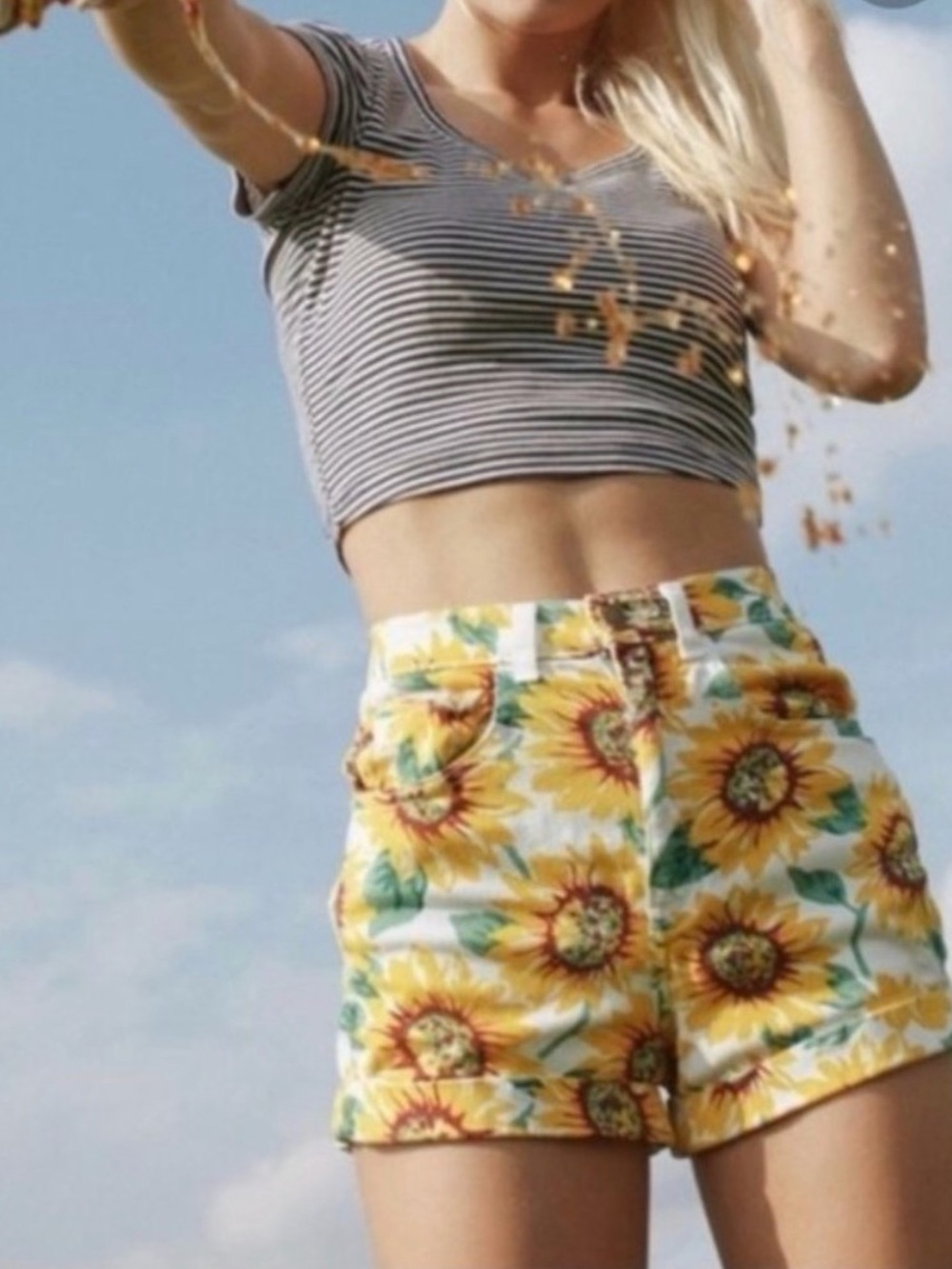 90s American Apparel Sunflower Shorts